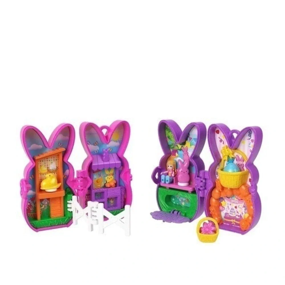 Polly‎ Pocket Peeps Playland 2 Pack NEW Easter Bunny Mini Playsets